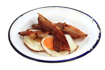 ham and eggs isolated