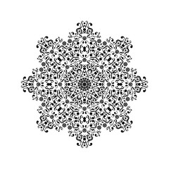 black round lace vector ornament 
