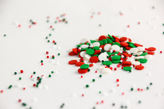 Christmas sprinkles on a white background 