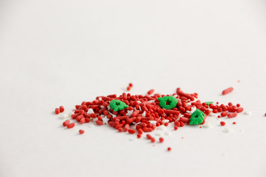 Christmas Sprinkles On A White Background 