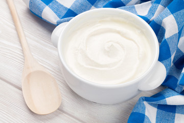 Sour cream in a bowl