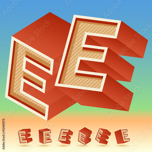 3d Vector Retro Alphabet For Summer Typography Design All Symbols In Set Have 8 Random Points Of View Letter E Wall Mural Alexey Popov 3d Vector Retro Alphabet For Summer Typography Design All Symbols In Set Have 8 Random Points Of View Letter E Wall Mural Alexey Popov