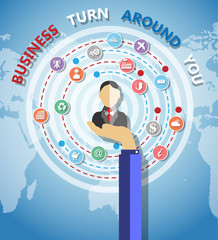 TEAMWORK COMMUNICATION CONCEPT ART PEOPLE FLAT STYLE WORLD  BUSINESS