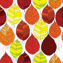 Materiał do szycia seamless pattern autumn leaf