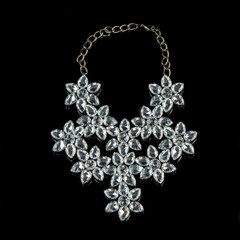 necklace on a black background
