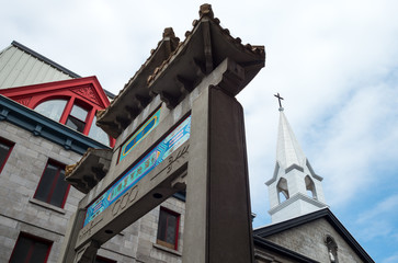 Fototapeta na wymiar Quebec, Montreal, architectures of Chinatown