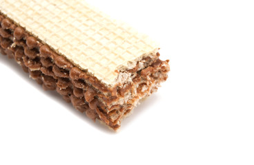 wafer with chocolate on white