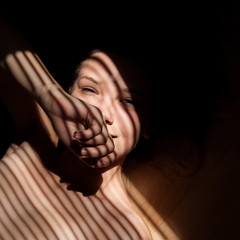 Close up portait of beautiful girl wearing bra.