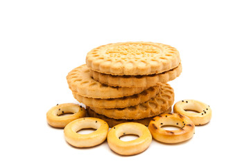 stack of cookies and bagels