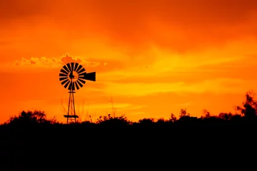 Tuinposter Windmolen silhouet © GizmoPhoto