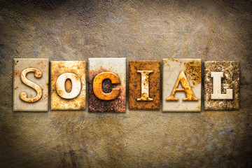 Fototapeta premium Social Concept Letterpress Leather Theme