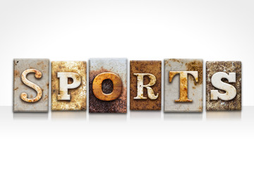 Obraz premium Sports Letterpress Concept Isolated on White