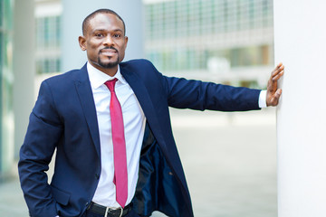 Fototapeta premium Confident black businessman outdoor