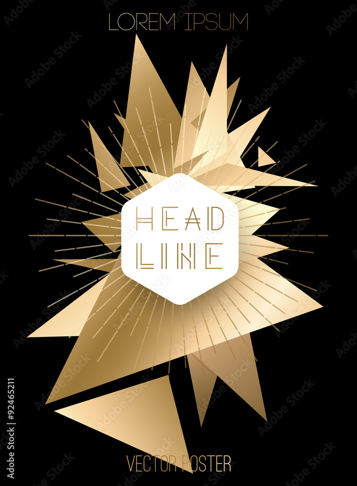 Poster Vector background with triangles. Retro style design for poster