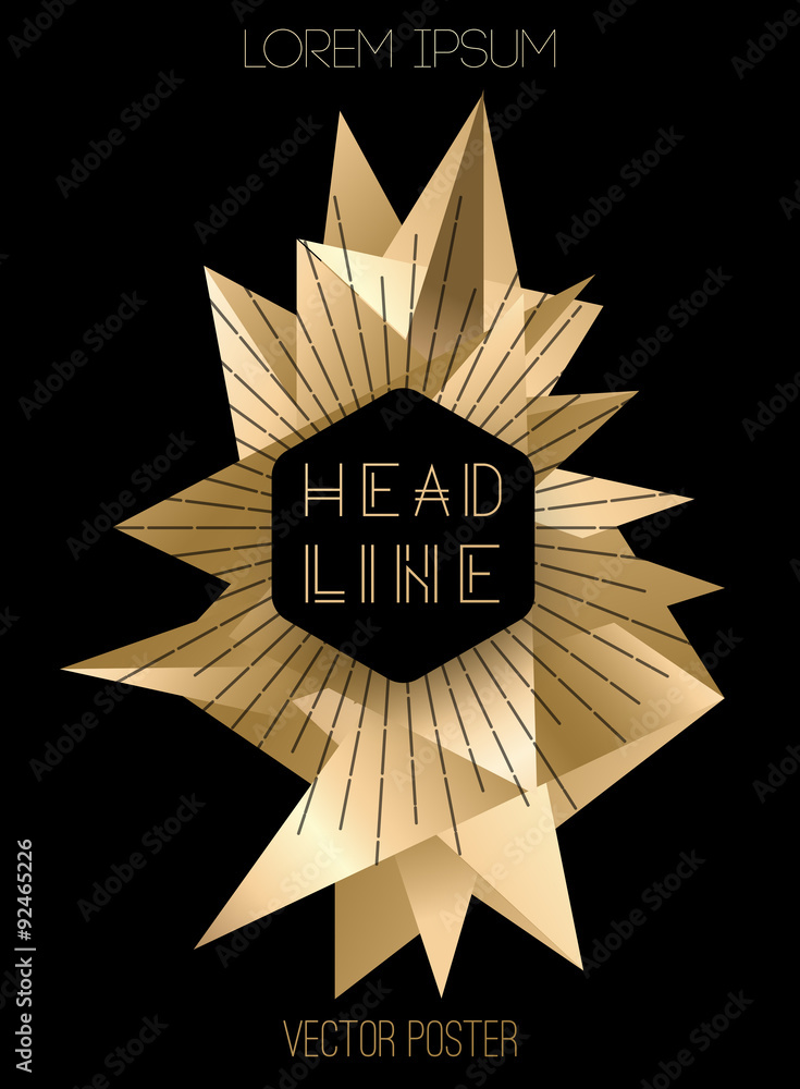 Aufkleber Vector background with triangles. Retro style design for poster