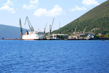 Repair of ships. Kotor bay. Montenegro