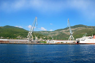 Repair of ships. Kotor bay. Montenegro