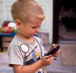 Little boy with smartphone