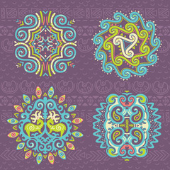 Christmas ethnic symbols. Vector illustration