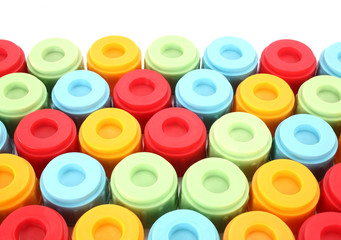 Colorful plastic bottle caps