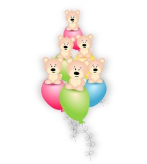 Bears on balloons