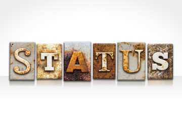 Status Letterpress Concept Isolated on White