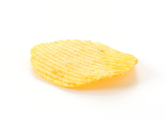 potato chips on white background