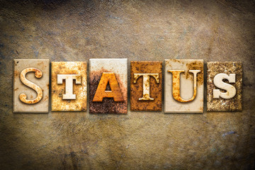 Fototapeta premium Status Concept Letterpress Leather Theme