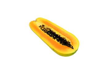 Fresh papaya isolated on a white background.