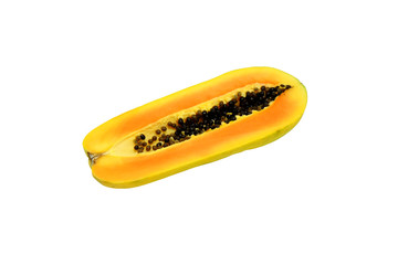 Fresh papaya isolated on a white background.