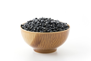 black beans on white background