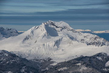Mountain landscape from Avoriaz in winter