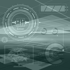 Abstract technology contour objects.Financial business presentat