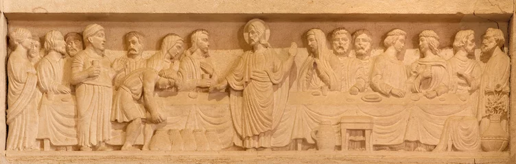 Cercles muraux Monument Jerusalem - Marriage at Cana relief in Lutheran Church of Ascension