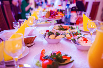 Table set for an event party