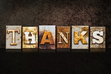 Thanks Letterpress Concept on Dark Background
