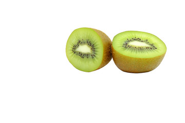 Fresh Kiwi fruit over white background.
