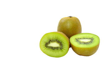 Fresh Kiwi fruit over white background.
