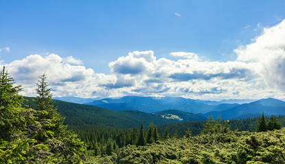 Fototapeta na wymiar view from the mountain Goverla