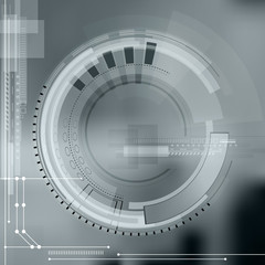 Obraz premium Abstract technology contour object. Light futuristic concept, di