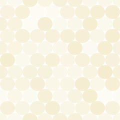 Pale beige vector seamless pattern with circles.  Monochrome abstract geometrical background. 