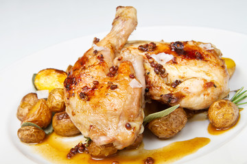roast chicken with potatoes