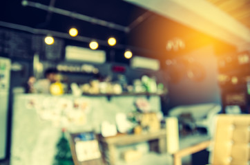 blurred coffee shop