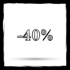40 percent discount icon