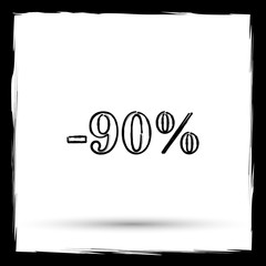 90 percent discount icon