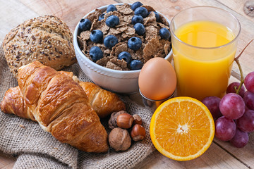 continental breakfast - food with background