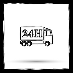 24H delivery truck icon
