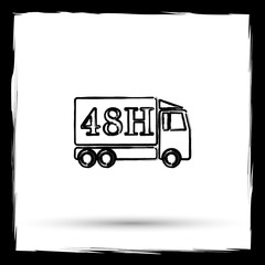 48H delivery truck icon
