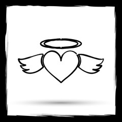 Heart angel icon