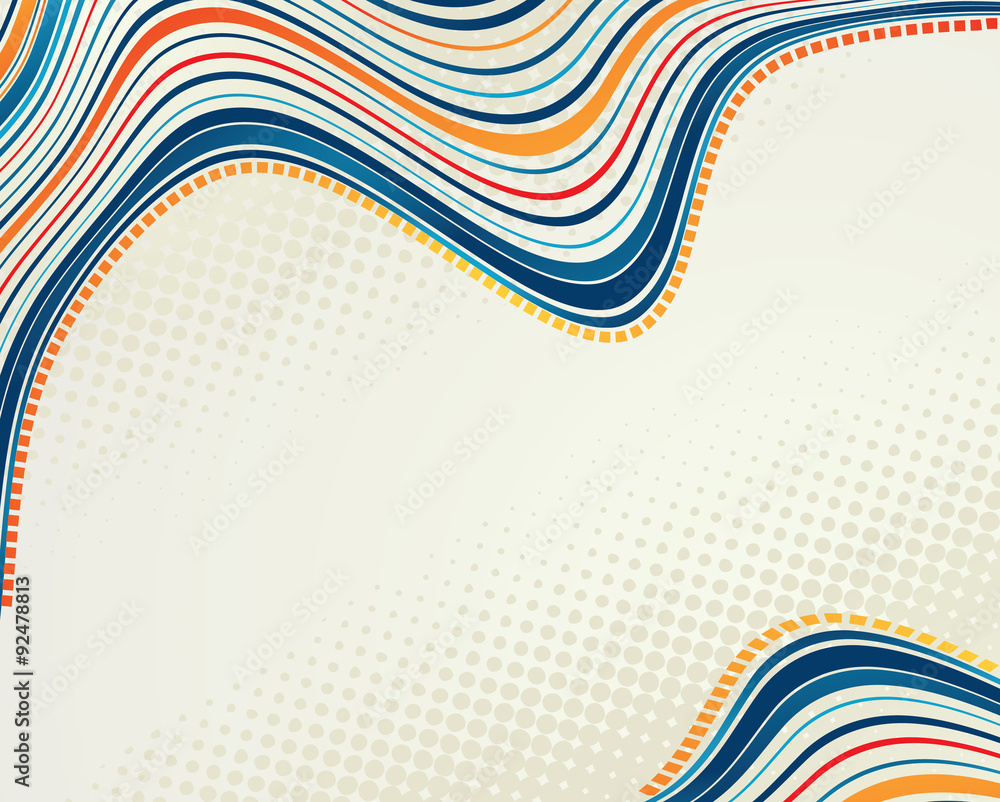 Poster abstract retro vector dots halftone wave